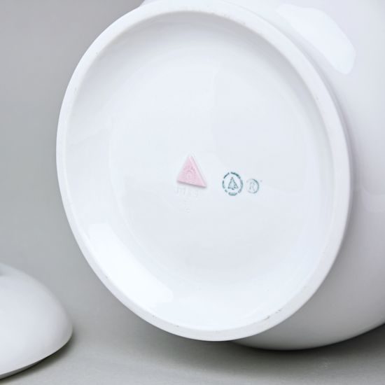 Porcelain Urn Case, White + Roses (2), Luxor, 29 cm, Royal Dux Bohemia