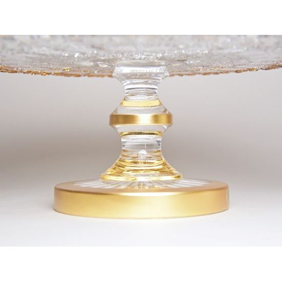 Sonne Crystal: Cabaret Bowl on stand 31 x 14 cm, Golden decoration