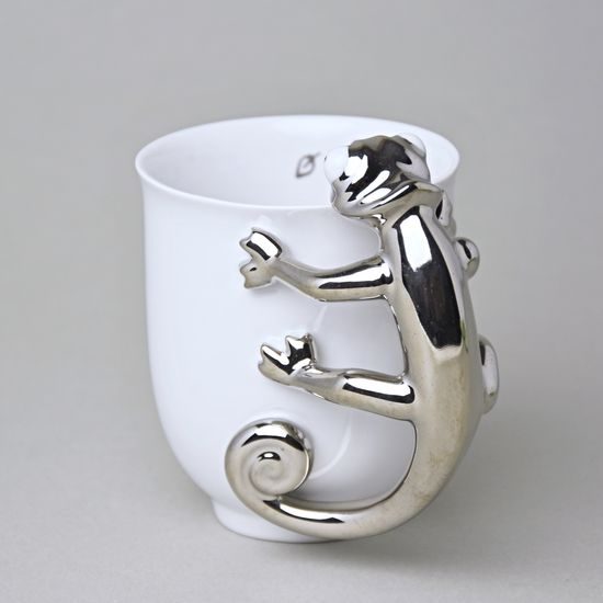 Mug ZOO Chameleon 400 ml, PLATINUM, 12 cm, Goldfinger porcelain