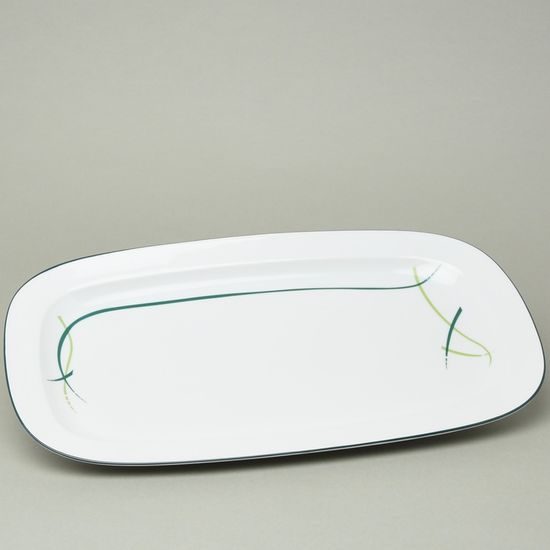 Podnos 35 cm, dekor 80216 tráva, Thun 1794, karlovarský porcelán