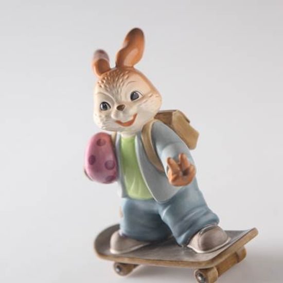 Rabbit figurine with skateboard 10 / 5 / 12cm, stoneware, Goebel