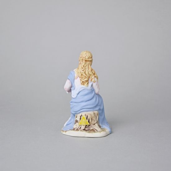 Panenka Marie 12 cm, biskvit + saxe, porcelánové figurky Duchcov