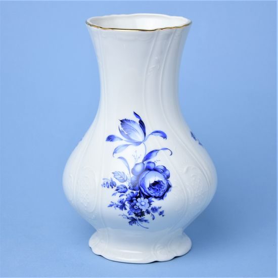 Vase 23 cm, Thun 1794 Carlsbad porcelain, BERNADOTTE blue rose