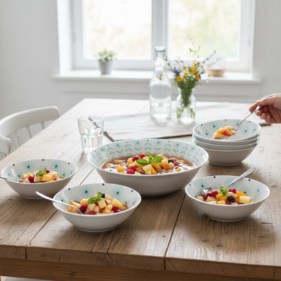 Kompotová sada pro 6 osob, Thun 1794, karlovarský porcelán, OPÁL 80519