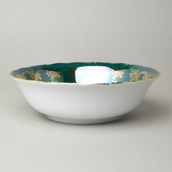 Bowl 23 cm, hunting - green, Royal Czech porcelain
