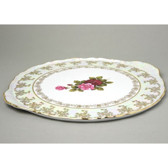 Cake plate with handles 30 cm, Cecily roses, Carlsbad