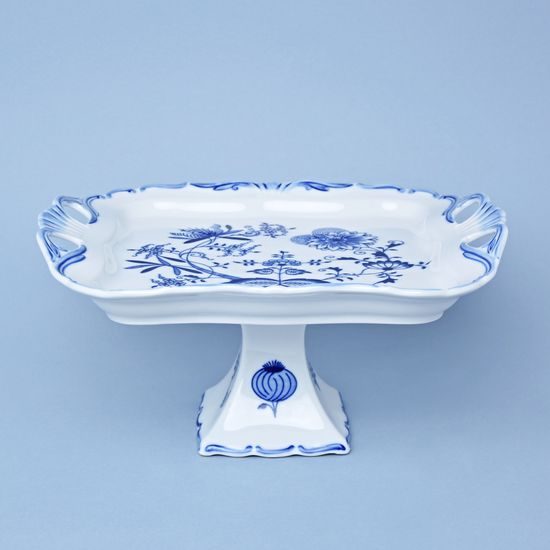 Platter Aida 30 x 25 cm on stand, Original Blue Onion Pattern