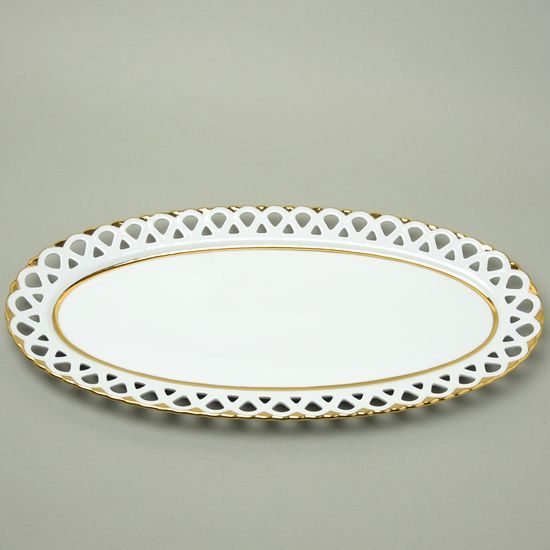 Dish oval 42 x 22 cm, Byzant 404b - white, Rose China Chodov