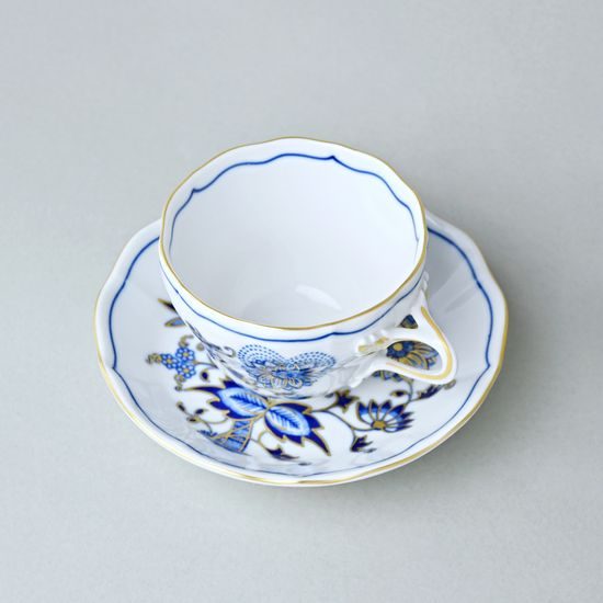 Šálek a podšálek A/1 + A/1, 120 ml / 13 cm na malé kavčo, Cibulák se zlatem, originální z Dubí