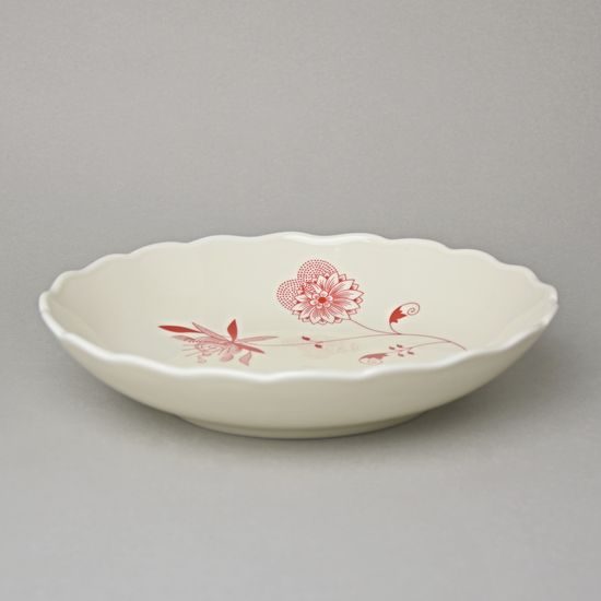 Mísa kompotová 24 cm, cibulák ECO červený na ivory, Český porcelán a.s.
