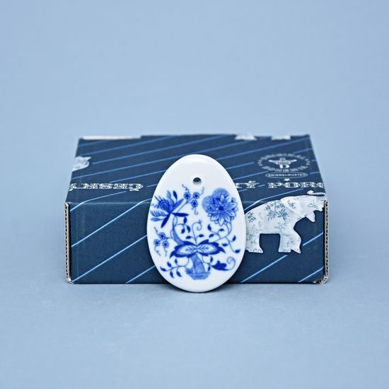 Easter decoration - Egg 5,5 x 3,9 cm, Original Blue Onion Pattern