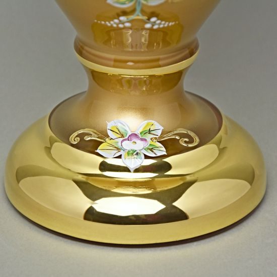 Vase 35 cm, GOLD glass, gold + enamel, Nový Bor glass
