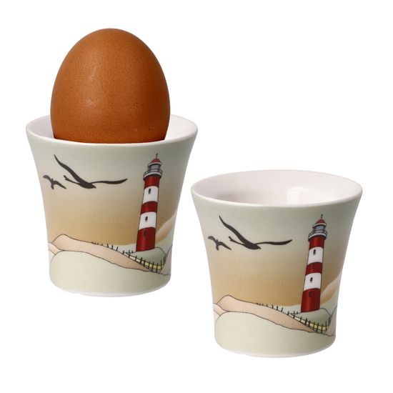 Egg cups 6,5 / 6,5 / 6 cm, Lighthouse, porcelain, Goebel