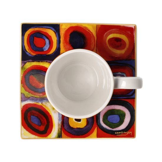 Espresso šálek a podšálek Čtverce 100 ml, jemný kostní porcelán, W. Kandinsky, Goebel