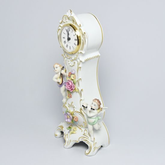 Clock 681591, 33 cm, Porcelain Figures Gläserne Porzellanmanufaktur