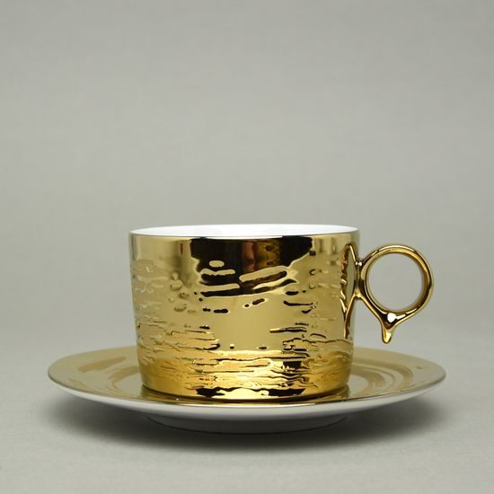 RESET, Šálek a podšálek Cappuccino 200 ml, Titanové zlato, Český porcelán a.s.