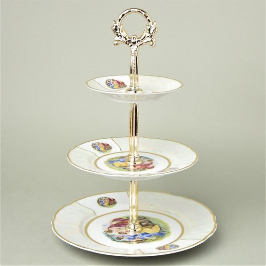 The Three Graces: Compartment dish 3 pcs., 34 cm, Thun 1794 Carlsbad porcelain, BERNADOTTE