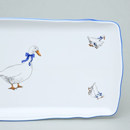 Platter 33 x 16 cm, Český porcelán a.s., goose