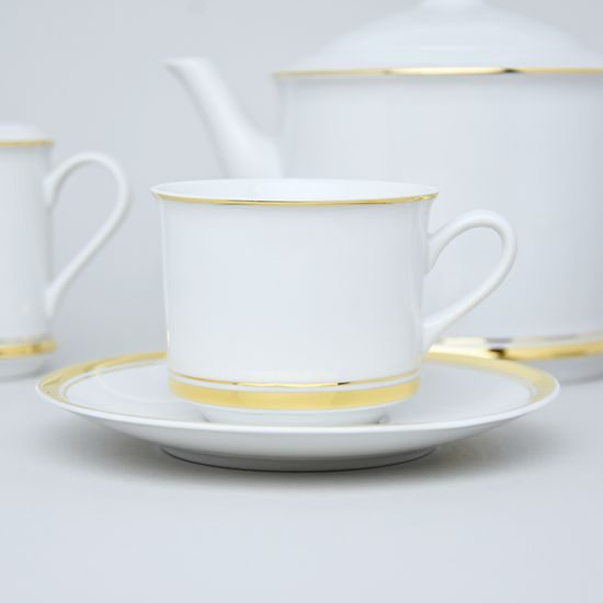 511: Tea set for 6 pers., Sabina, gold rim, Leander Loučky