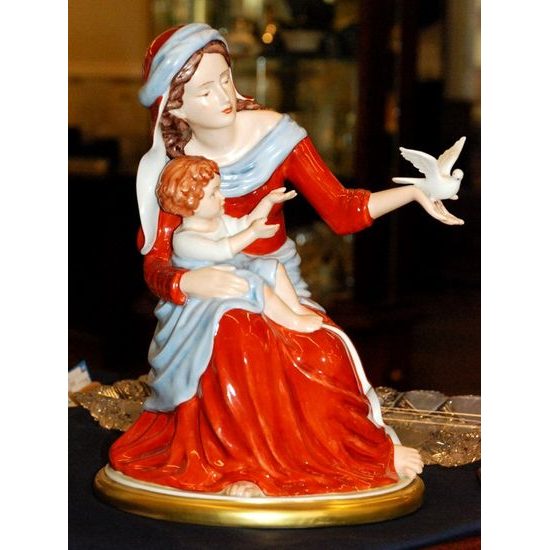 Madona s dítětem 21 x 23 x 34 cm, Porcelánové figurky Duchcov