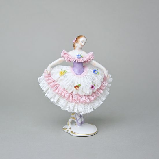 Tanečnice s krajkou, 12 x 9 x 15 cm, Porcelánové figurky Aelteste Volkstedter