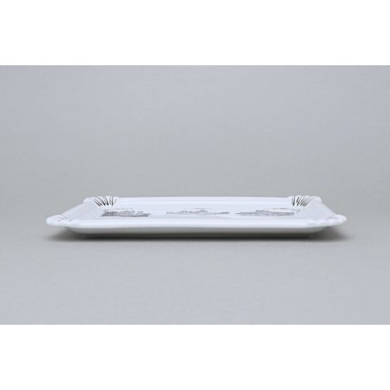 Porcelain Tray with Prague Motifs (Decor No. 4), Vilém Janoušek, Český porcelán a.s.