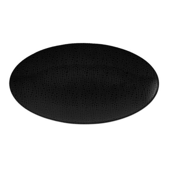 Bowl dish oval flat 33x18 cm, Glamorous Black 25677, Seltmann Porcelain