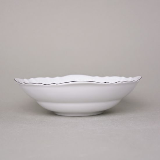 Bowl compot 23 cm, Thun 1794 Carlsbad porcelain, BERNADOTTE frost, Platinum line