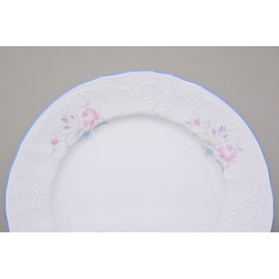 Dessert plate 17 cm, Thun 1794 Carlsbad porcelain, BERNADOTTE blue-pink flowers