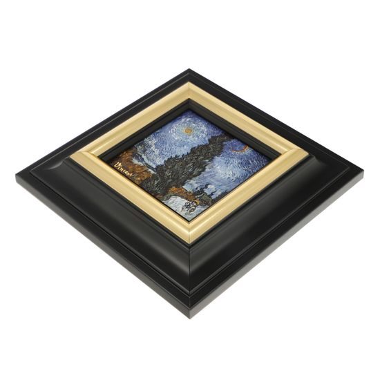 Obraz Venkovská cesta v noci, 18,5 / 3 / 18,5 cm, porcelán, V. van Gogh, Goebel