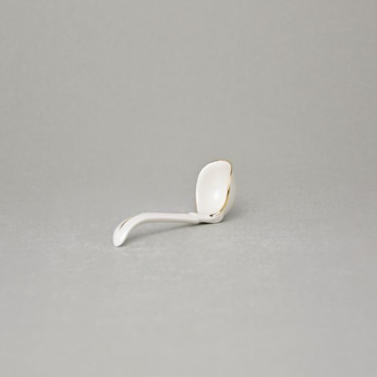 Spoon for mustard, Thun 1794 Carlsbad porcelain, BERNADOTTE ivory + gold