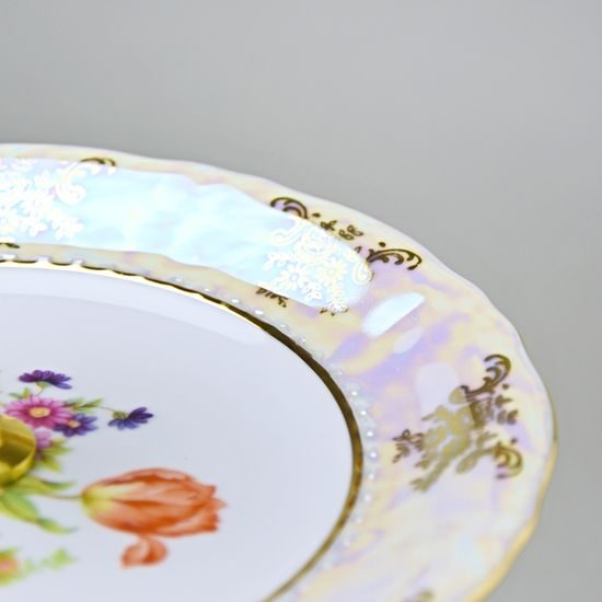 656: Compartment Dish 3-pcs. 34 cm, Sonáta, flowers, Leander Loučky