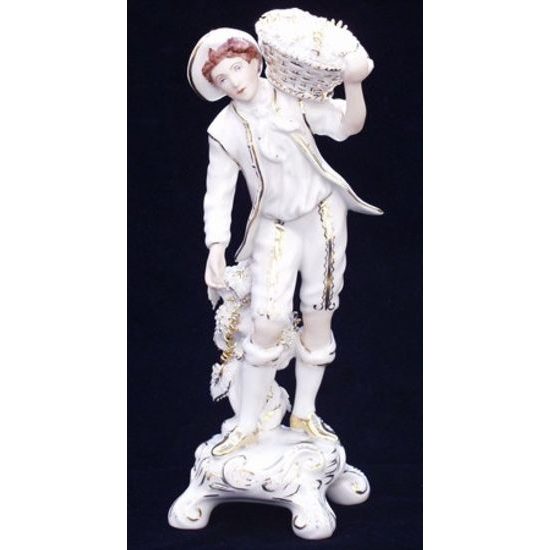 Wine grower 9 x 8,5 x 22 cm, Porcelain Figures Duchcov