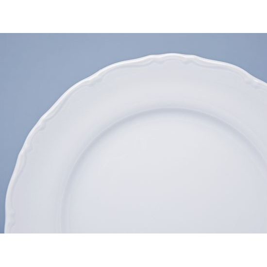 Talíř mělký 25 cm, Ophelia bílá se spodní značkou, Thun 1794
