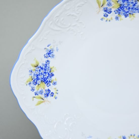 Plate cake 27 cm, Thun 1794 Carlsbad porcelain, BERNADOTTE Forget-me-not-flower