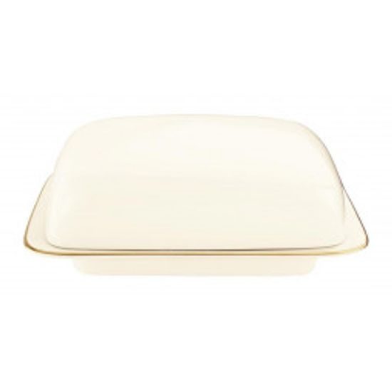 Butter dish with cover 250 g, Saphir Diamant oro 4159, Tettau Porcelain