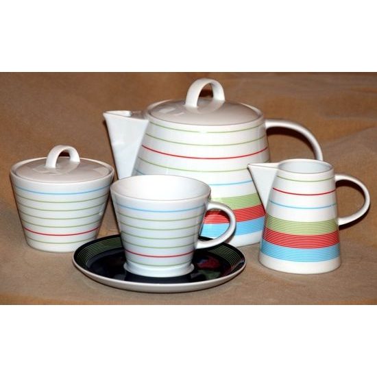 Pot tea 1,2 l + sugar bowl + creamer, Thun 1794 Carlsbad porcelain, TOM 330164