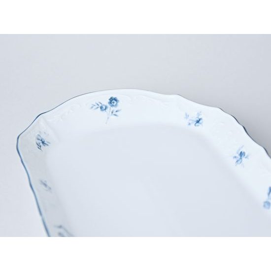 Tray square 37 cm, Thun 1794 Carlsbad porcelain, BERNADOTTE blue flower