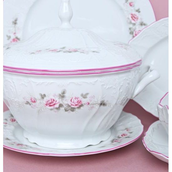 Růžová linka: Mísa polévková 2,5 l, Thun 1794, karlovarský porcelán, BERNADOTTE růžičky