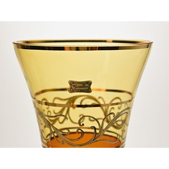 Egermann: Vase Amber - Yellow-brown Stain, h: 30 cm, Crystal Vases Egermann