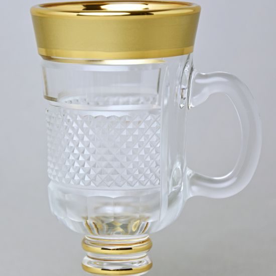 Coffee cup Venezia 160 ml footed, matt gold, Balvínglass