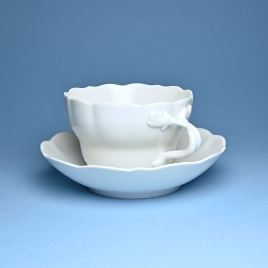 Cup plus saucer D plus D 0,40 l / 18,2 cm, White, Cesky porcelan a.s.