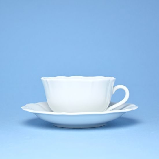 Cup tea 0,20 l / saucer 15,5 cm, white porcelain, Český porcelán a.s.