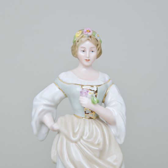 Lady With A Flower, 7 x 8 x 19 cm, Luxor I, Porcelain Figures Duchcov