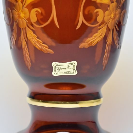 Egermann: Vase Amber hand-decorated, 29 cm, Crystal Vases Egermann