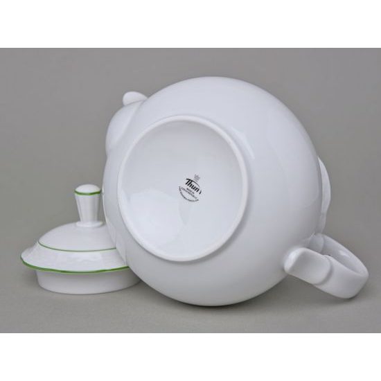 7047703: Tea pot 1,2 l, Thun 1794, karlovarský porcelán, NATÁLIE light green lines