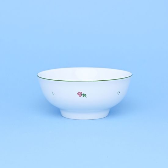 Bowl 16 cm smooth on stand, Verona red flowers + green, G. Benedikt 1882