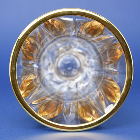 Váza FLAME 35 cm na nožce, zlato, Crystal BOHEMIA