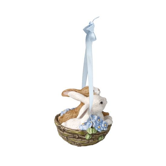 Hanging ornament Annual Rabbit 2026 8 / 6.5 / 6.5cm, biscuit china, Goebel