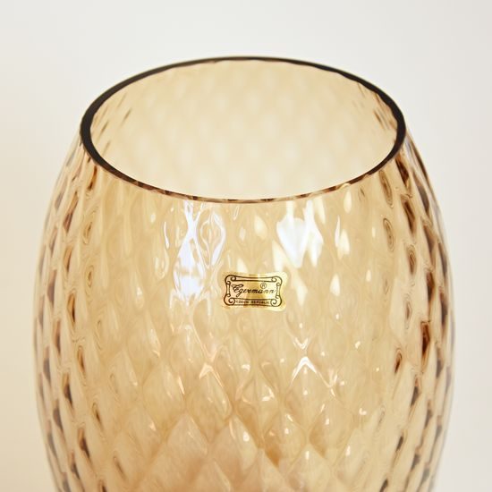 Egermann: Vase Smoke, relief design, h: 26 cm, Crystal Vases Egermann